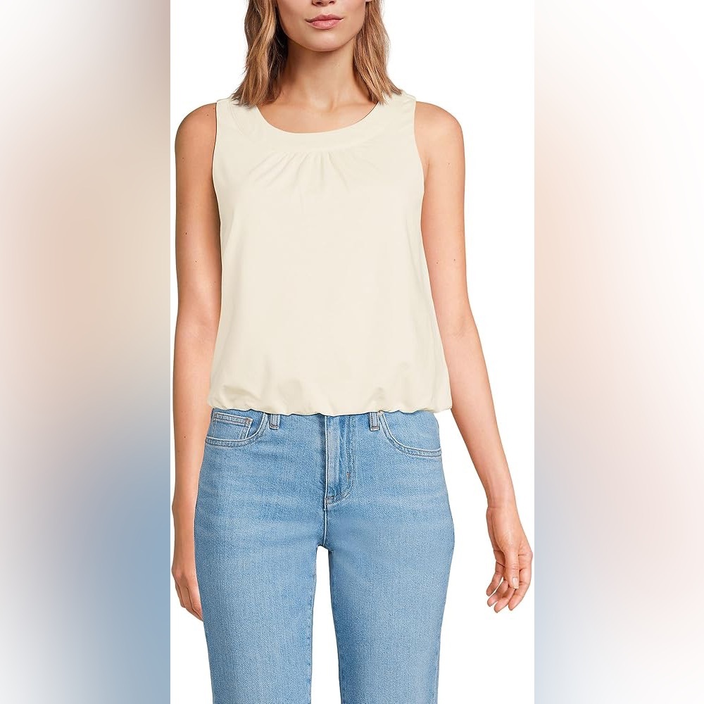 Elegant lands end  Cream Women's Top